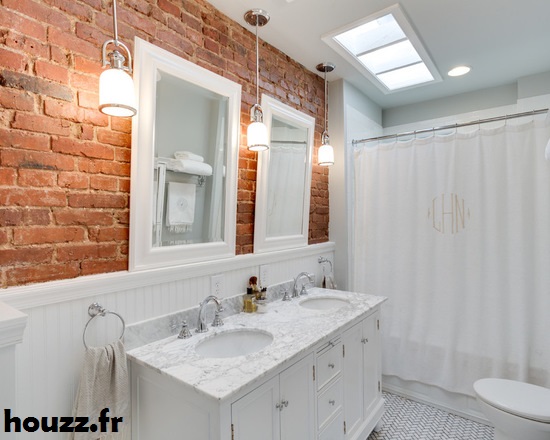 Décoration design avec mur en brique